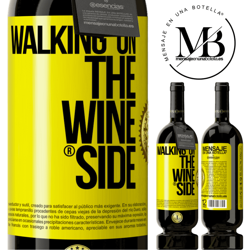 49,95 € Spedizione Gratuita | Vino rosso Edizione Premium MBS® Riserva Walking on the Wine Side® Etichetta Gialla. Etichetta personalizzabile Riserva 12 Mesi Raccogliere 2016 Tempranillo
