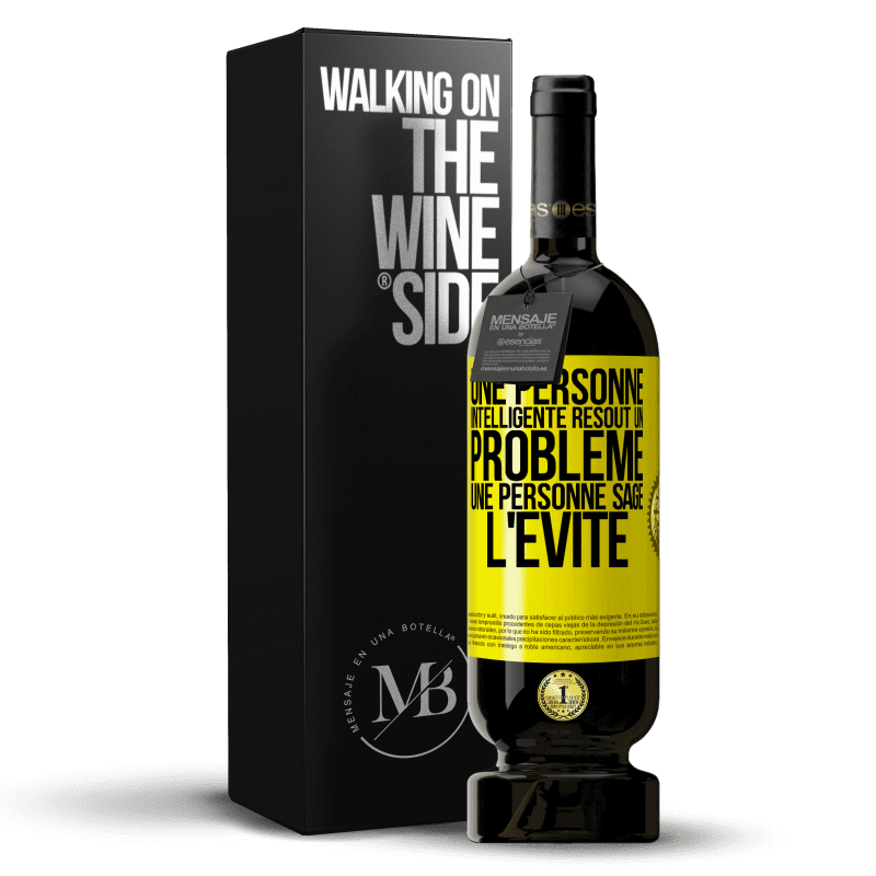 49,95 € Envoi gratuit | Vin rouge Édition Premium MBS® Réserve Une personne intelligente résout un problème. Une personne sage l'évite Étiquette Jaune. Étiquette personnalisable Réserve 12 Mois Récolte 2015 Tempranillo