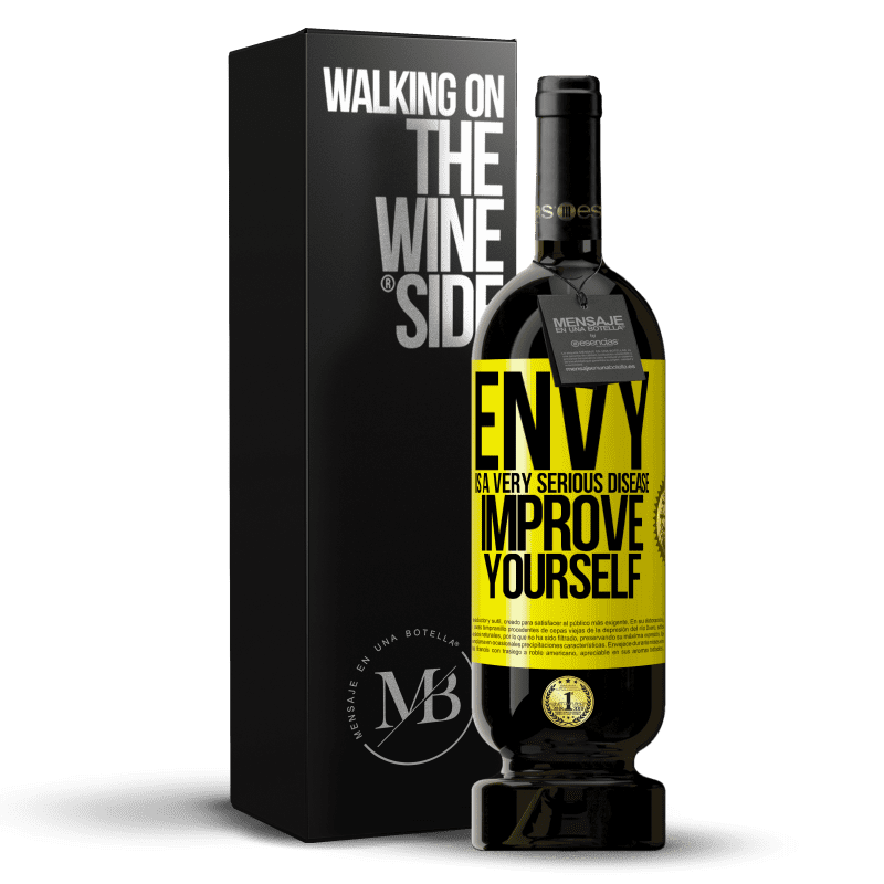 39,95 € Free Shipping | Red Wine Premium Edition MBS® Reserva Envy is a very serious disease, improve yourself Yellow Label. Customizable label Reserva 12 Months Harvest 2014 Tempranillo