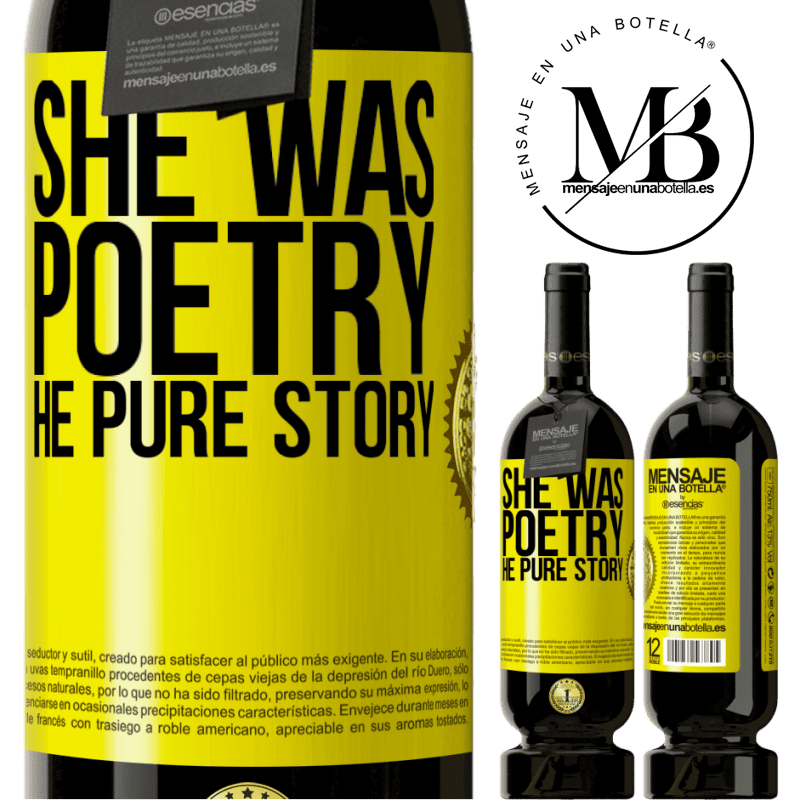 29,95 € Free Shipping | Red Wine Premium Edition MBS® Reserva She was poetry, he pure story Yellow Label. Customizable label Reserva 12 Months Harvest 2014 Tempranillo