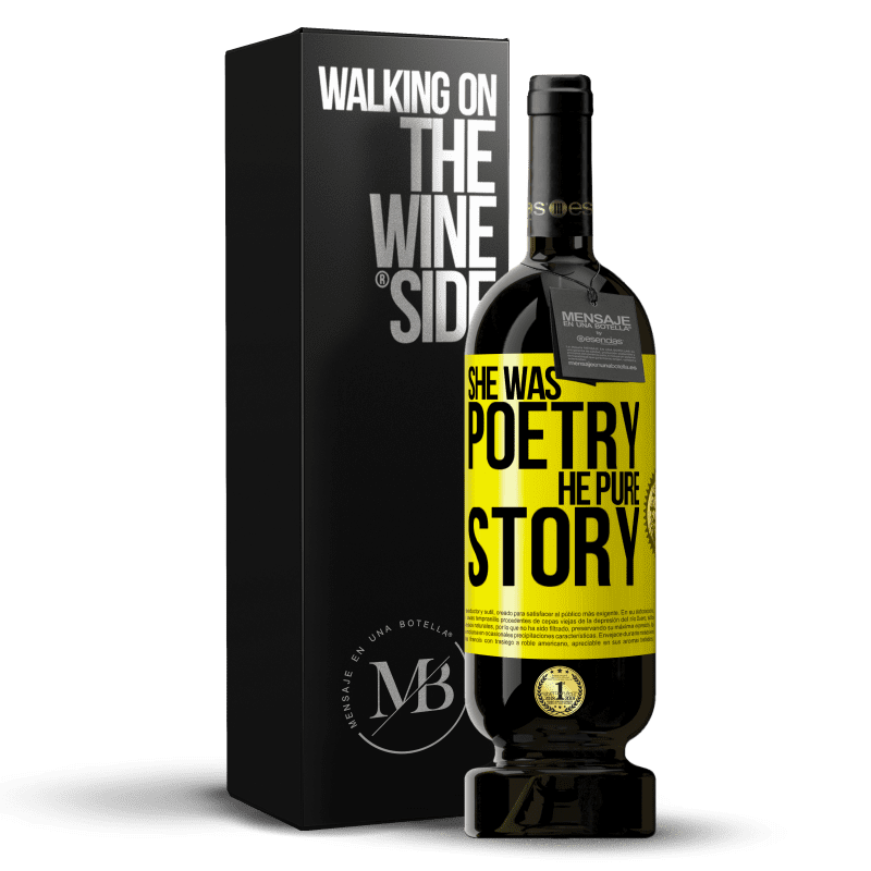 29,95 € Free Shipping | Red Wine Premium Edition MBS® Reserva She was poetry, he pure story Yellow Label. Customizable label Reserva 12 Months Harvest 2014 Tempranillo