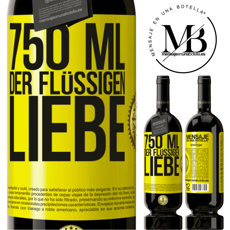 49,95 € Kostenloser Versand | Rotwein Premium Ausgabe MBS® Reserve 750 ml flüssiger Liebe Gelbes Etikett. Anpassbares Etikett Reserve 12 Monate Ernte 2014 Tempranillo