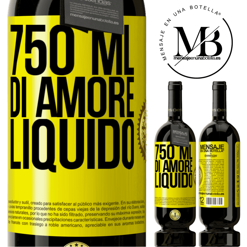 49,95 € Spedizione Gratuita | Vino rosso Edizione Premium MBS® Riserva 750 ml di amore liquido Etichetta Gialla. Etichetta personalizzabile Riserva 12 Mesi Raccogliere 2014 Tempranillo