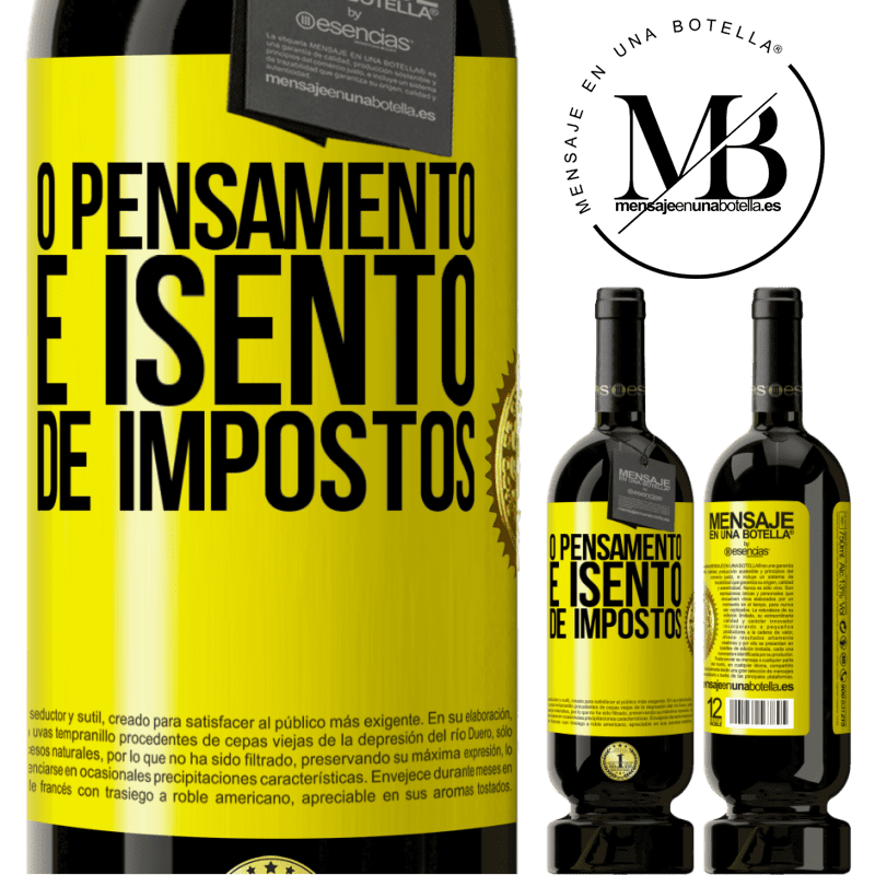 49,95 € Envio grátis | Vinho tinto Edição Premium MBS® Reserva O pensamento é isento de impostos Etiqueta Amarela. Etiqueta personalizável Reserva 12 Meses Colheita 2014 Tempranillo