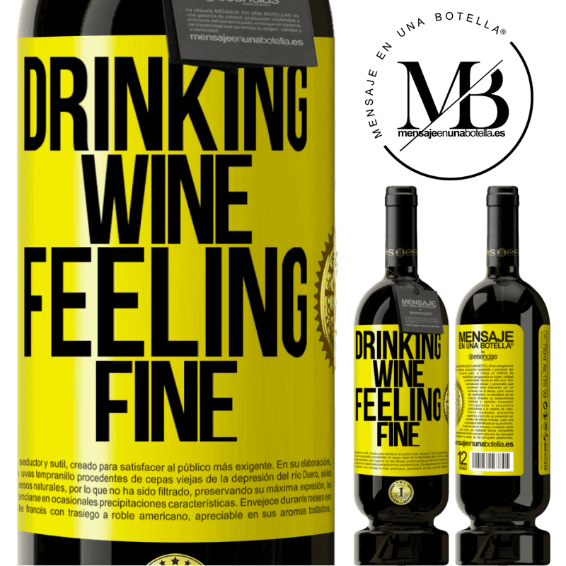 29,95 € Free Shipping | Red Wine Premium Edition MBS® Reserva Drinking wine, feeling fine Yellow Label. Customizable label Reserva 12 Months Harvest 2014 Tempranillo