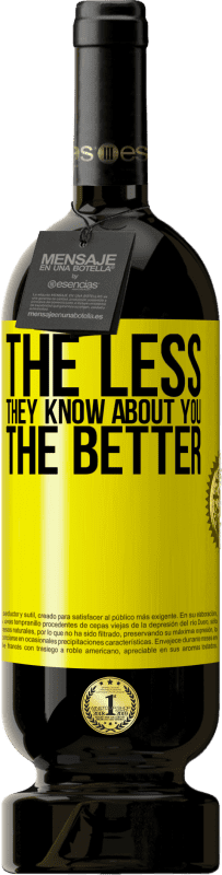 49,95 € Free Shipping | Red Wine Premium Edition MBS® Reserve The less they know about you, the better Yellow Label. Customizable label Reserve 12 Months Harvest 2016 Tempranillo