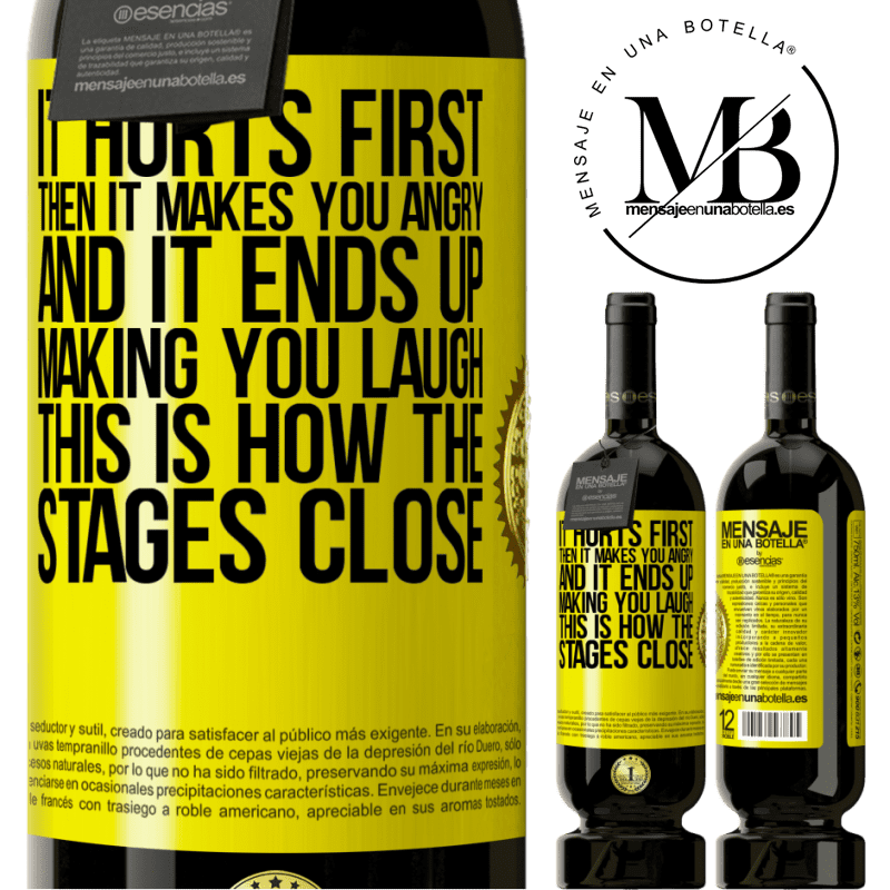 29,95 € Free Shipping | Red Wine Premium Edition MBS® Reserva It hurts first, then it makes you angry, and it ends up making you laugh. This is how the stages close Yellow Label. Customizable label Reserva 12 Months Harvest 2014 Tempranillo