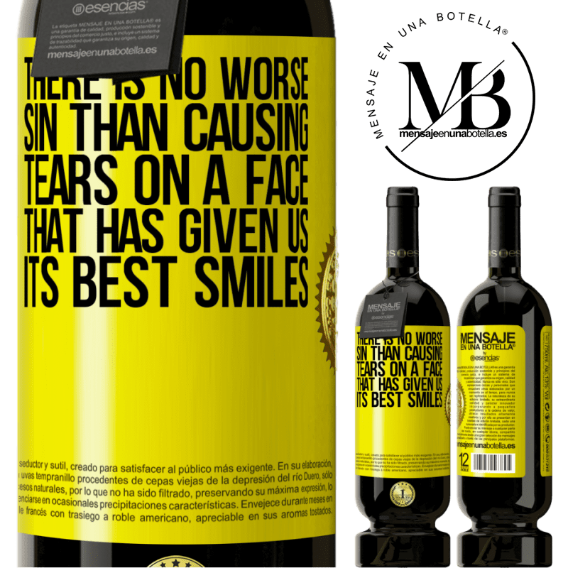 29,95 € Free Shipping | Red Wine Premium Edition MBS® Reserva There is no worse sin than causing tears on a face that has given us its best smiles Yellow Label. Customizable label Reserva 12 Months Harvest 2014 Tempranillo