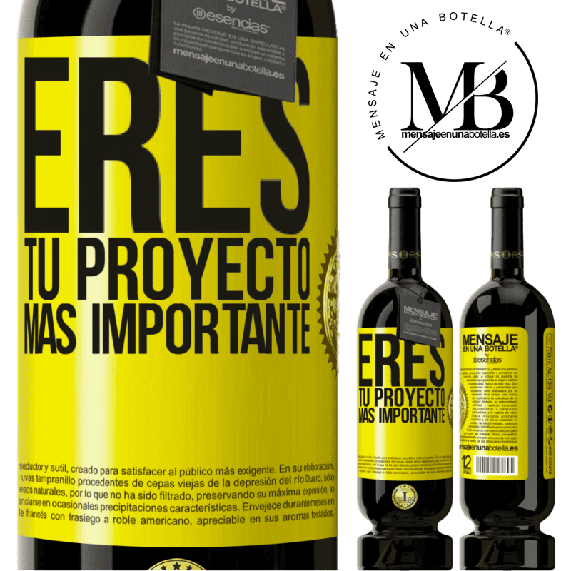 29,95 € Envoi gratuit | Vin rouge Édition Premium MBS® Reserva Vous êtes votre projet le plus important Étiquette Jaune. Étiquette personnalisable Reserva 12 Mois Récolte 2014 Tempranillo