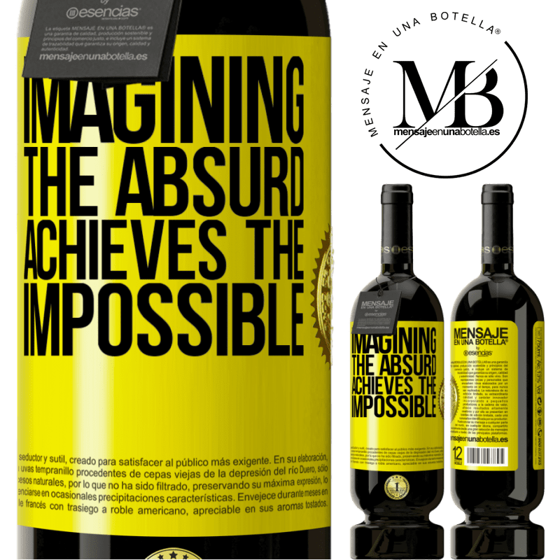 29,95 € Free Shipping | Red Wine Premium Edition MBS® Reserva Imagining the absurd achieves the impossible Yellow Label. Customizable label Reserva 12 Months Harvest 2014 Tempranillo