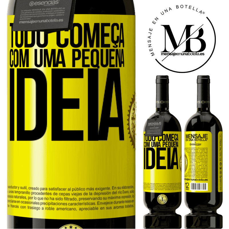 49,95 € Envio grátis | Vinho tinto Edição Premium MBS® Reserva Tudo começa com uma pequena ideia Etiqueta Amarela. Etiqueta personalizável Reserva 12 Meses Colheita 2016 Tempranillo