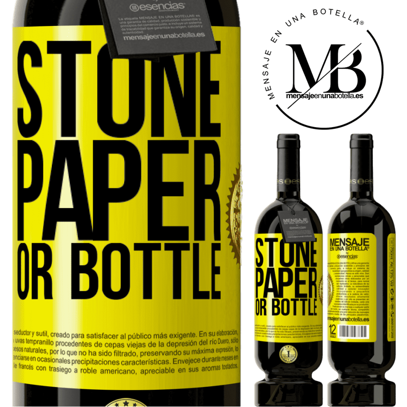 49,95 € Free Shipping | Red Wine Premium Edition MBS® Reserve Stone, paper or bottle Yellow Label. Customizable label Reserve 12 Months Harvest 2016 Tempranillo