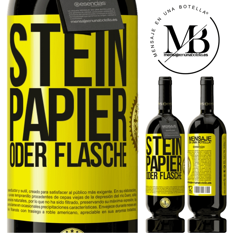 49,95 € Kostenloser Versand | Rotwein Premium Ausgabe MBS® Reserve Schere, Stein oder Flasche Gelbes Etikett. Anpassbares Etikett Reserve 12 Monate Ernte 2016 Tempranillo