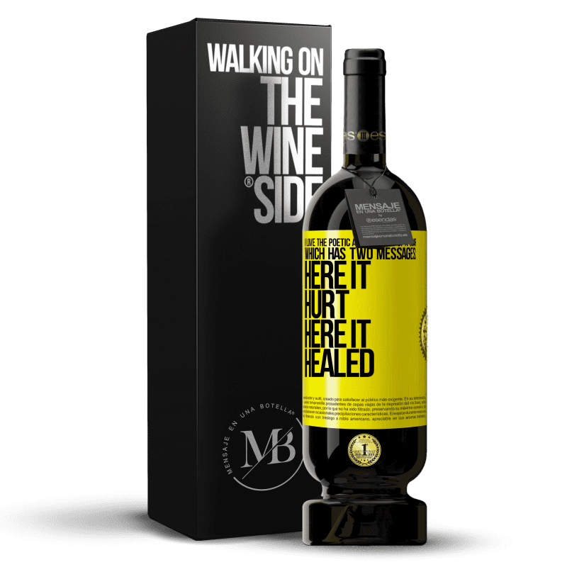 49,95 € Free Shipping | Red Wine Premium Edition MBS® Reserve I love the poetic ambivalence of a scar, which has two messages: here it hurt, here it healed Yellow Label. Customizable label Reserve 12 Months Harvest 2014 Tempranillo