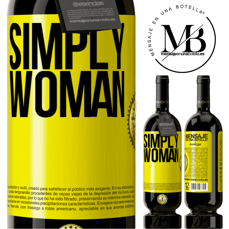 29,95 € Free Shipping | Red Wine Premium Edition MBS® Reserva Simply woman Yellow Label. Customizable label Reserva 12 Months Harvest 2014 Tempranillo