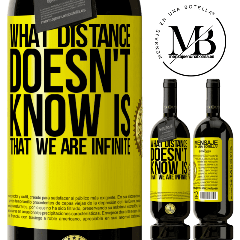 29,95 € Free Shipping | Red Wine Premium Edition MBS® Reserva What distance does not know is that we are infinite Yellow Label. Customizable label Reserva 12 Months Harvest 2014 Tempranillo