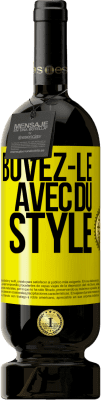 Envoi gratuit | Vin rouge Édition Premium MBS® Réserve Buvez-le avec du style Étiquette Jaune. Étiquette personnalisable Réserve 12 Mois Récolte 2015 Tempranillo