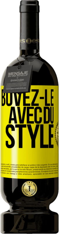 Envoi gratuit | Vin rouge Édition Premium MBS® Réserve Buvez-le avec du style Étiquette Jaune. Étiquette personnalisable Réserve 12 Mois Récolte 2015 Tempranillo