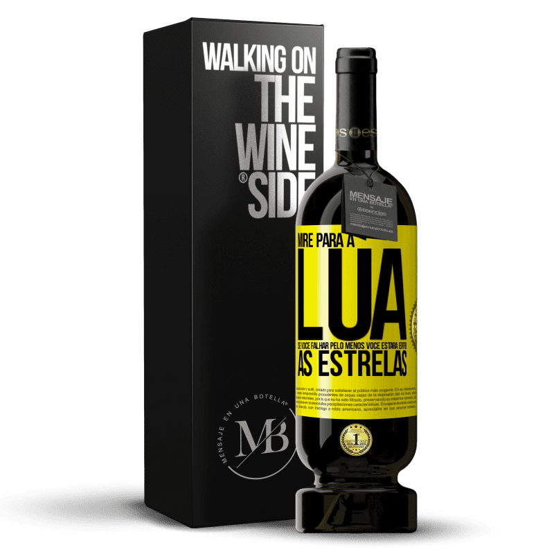 49,95 € Envio grátis | Vinho tinto Edição Premium MBS® Reserva Mire para a lua, se você falhar pelo menos você estará entre as estrelas Etiqueta Amarela. Etiqueta personalizável Reserva 12 Meses Colheita 2014 Tempranillo