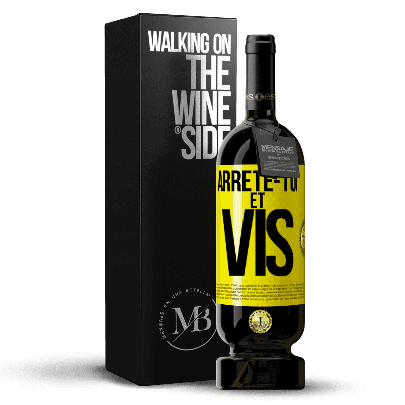 49,95 € Envoi gratuit | Vin rouge Édition Premium MBS® Réserve Arrête-toi et vis Étiquette Jaune. Étiquette personnalisable Réserve 12 Mois Récolte 2014 Tempranillo