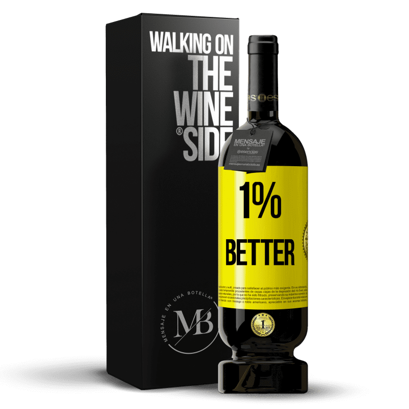 49,95 € Envío gratis | Vino Tinto Edición Premium MBS® Reserva 1% Better Etiqueta Amarilla. Etiqueta personalizable Reserva 12 Meses Cosecha 2014 Tempranillo