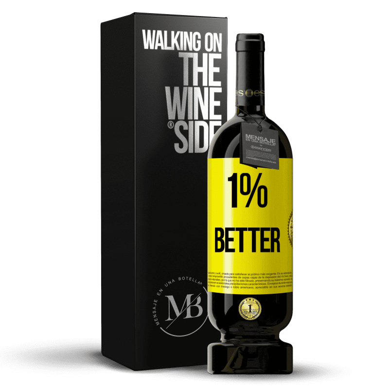 49,95 € Kostenloser Versand | Rotwein Premium Ausgabe MBS® Reserve 1% Better Gelbes Etikett. Anpassbares Etikett Reserve 12 Monate Ernte 2014 Tempranillo