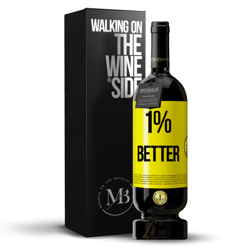 49,95 € Spedizione Gratuita | Vino rosso Edizione Premium MBS® Riserva 1% Better Etichetta Gialla. Etichetta personalizzabile Riserva 12 Mesi Raccogliere 2014 Tempranillo