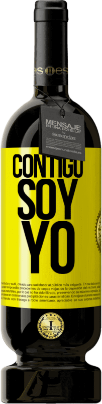 Envío gratis | Vino Tinto Edición Premium MBS® Reserva Contigo soy yo Etiqueta Amarilla. Etiqueta personalizable Reserva 12 Meses Cosecha 2016 Tempranillo
