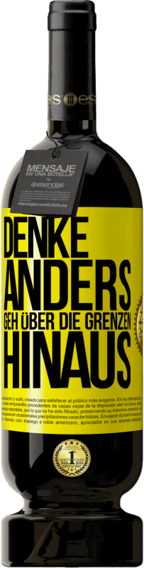 49,95 € Kostenloser Versand | Rotwein Premium Ausgabe MBS® Reserve Denke anders. Geh über die Grenzen hinaus Gelbes Etikett. Anpassbares Etikett Reserve 12 Monate Ernte 2014 Tempranillo