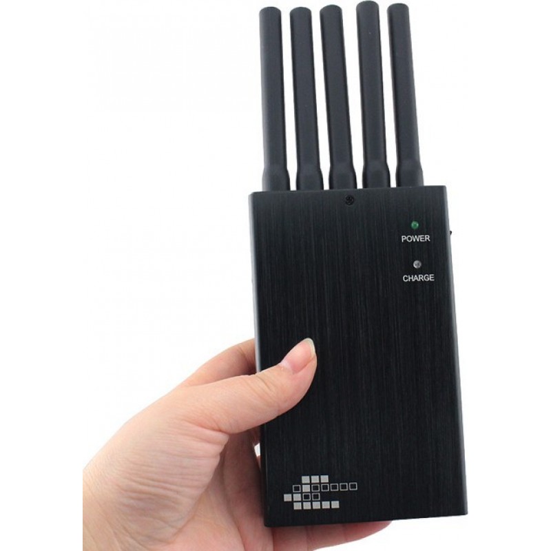 135,95 € Free Shipping | Cell Phone Jammers 5 Bands handheld style. Powerful portable signal blocker GSM Handheld