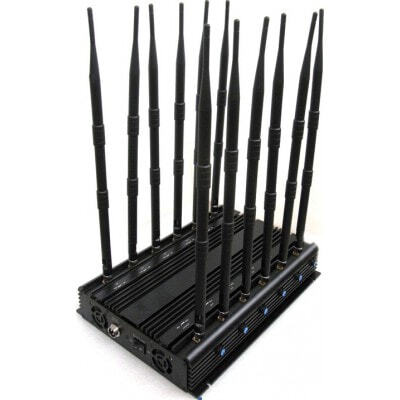 488,95 € Free Shipping | Cell Phone Jammers 12 Antennas. Band selector. Desktop signal blocker with cooling fan Desktop