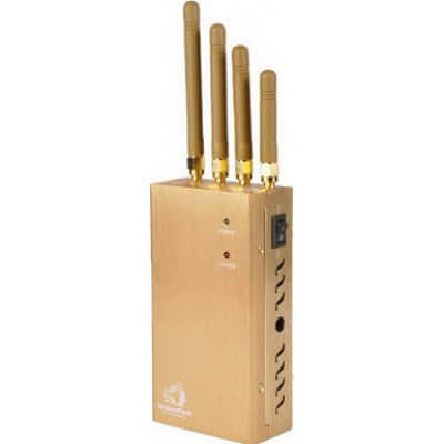 109,95 € 送料無料 | 携帯電話ジャマー 高出力ポータブル信号ブロッカー。金色 GSM Portable 15m