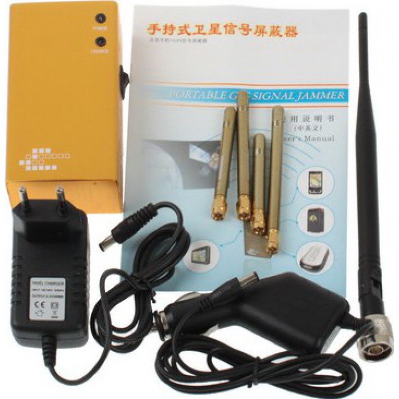 129,95 € Free Shipping | Cell Phone Jammers Portable signal blocker. Gold color GSM Portable
