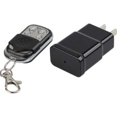 Mini hidden camera. AC Adapter charger spy camera. Pinhole camcorder. Motion detection. 2.4Ghz remote control. 5MP 1080P Full HD