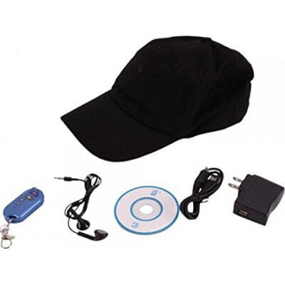 64,95 € Spedizione Gratuita | Altre Telecamere Nascoste Telecamera per cappello spia. Versione 3 in 1. Telecamera nascosta. MP3. Bluetooth 1080P Full HD