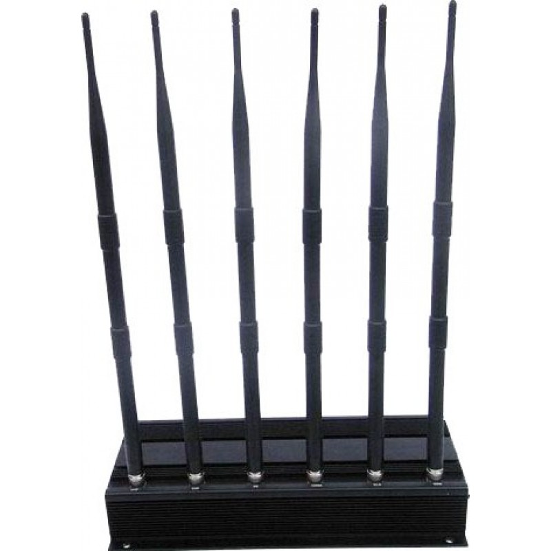 114,95 € Free Shipping | Cell Phone Jammers High power signal blocker. 6 Antennas GPS VHF