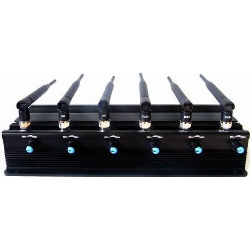 124,95 € Free Shipping | Cell Phone Jammers 15W Adjustable high power signal blocker. 6 Antennas GPS
