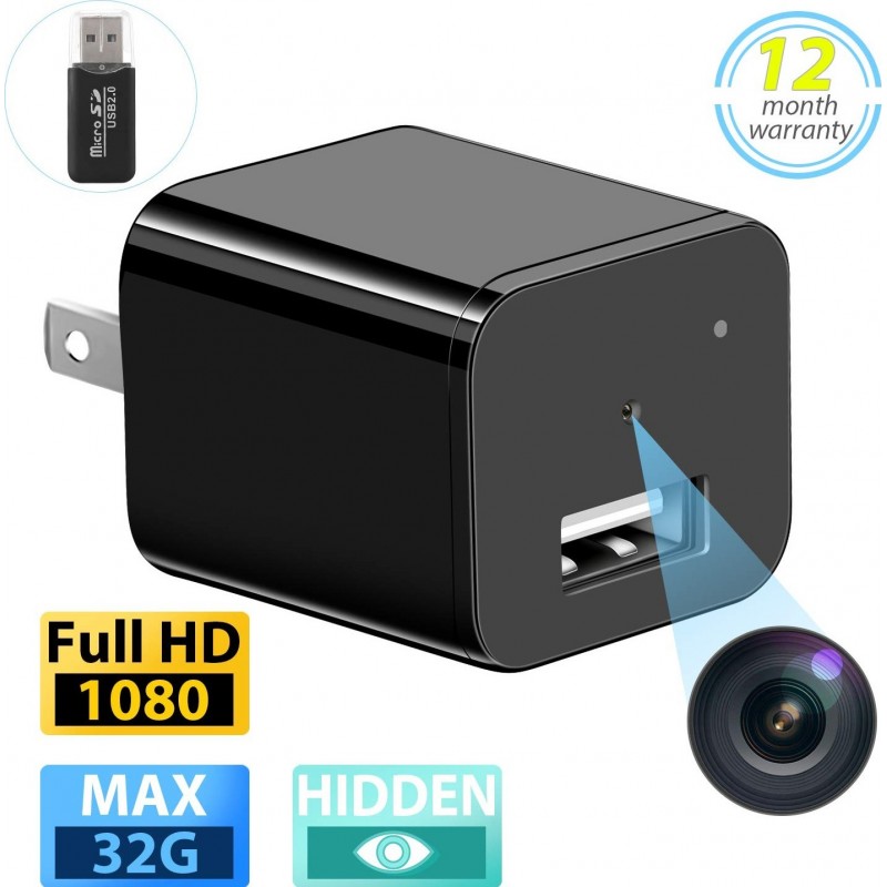 39,95 € Envoi gratuit | Autres Caméras Espion Caméra espion. Chargeur mural USB. Full HD 1080P. Mini caméra cachée de nourrice. Caméra de surveillance