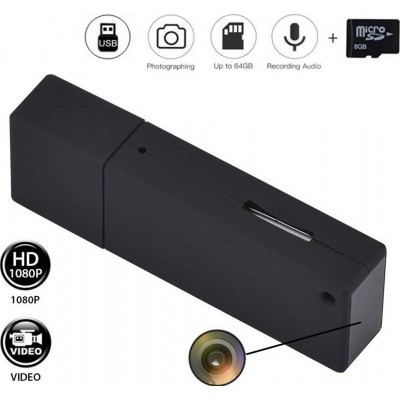 39,95 € Free Shipping | USB Drive Hidden Cameras USB Key with Mini Spy Camera. HD video. 1080P. 8GB. Micro. Video Recorder with Sound