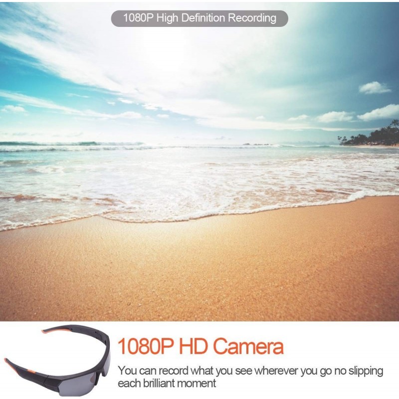 66,95 € Spedizione Gratuita | Occhiali Spia Occhiali da sole con telecamera nascosta. Senza fili. Bluetooth. 1080P. Hd. Memoria da 32 GB integrata