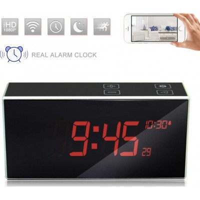 Alarm Clock With Hidden Camera. TouchKey. DVR. Night Vision. 160° Wide-Angle. Motion Detection. WiFi. HD
