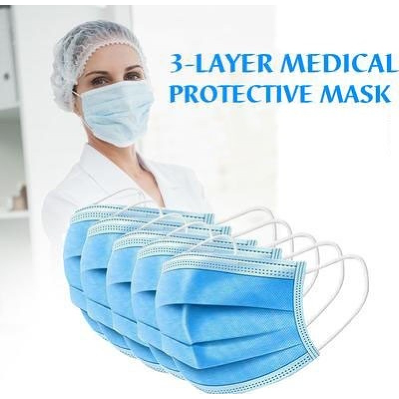 Boîte de 200 unités Masques Protection Respiratoire Masque hygiénique facial jetable. Protection respiratoire. Respirant avec filtre 3 couches