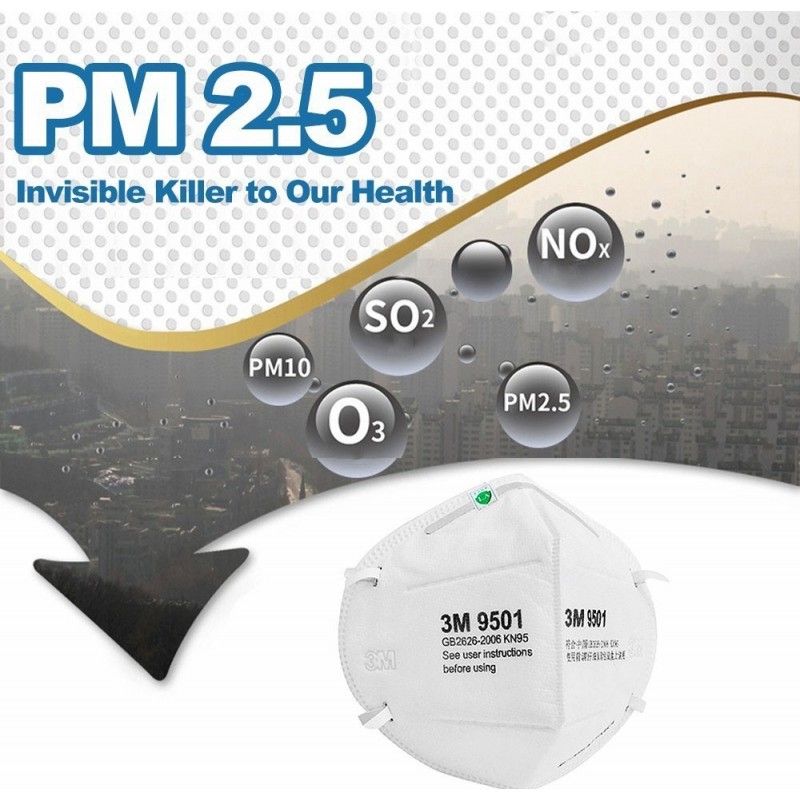 139,95 € 送料無料 | 20個入りボックス 呼吸保護マスク 3M モデル9501 KN95 FFP2。呼吸保護マスク。 PM2.5汚染防止マスク。粒子フィルターマスク