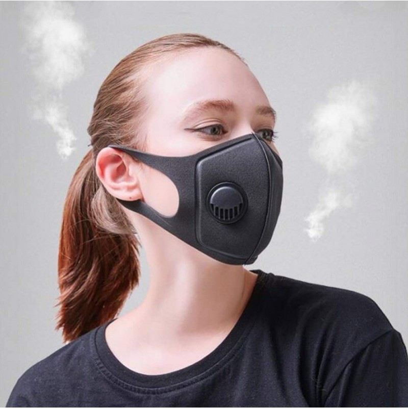 盒装10个 呼吸防护面罩 带有呼吸阀的活性炭过滤器面罩。 PM2.5。可水洗和可重复使用的棉质口罩。男女通用