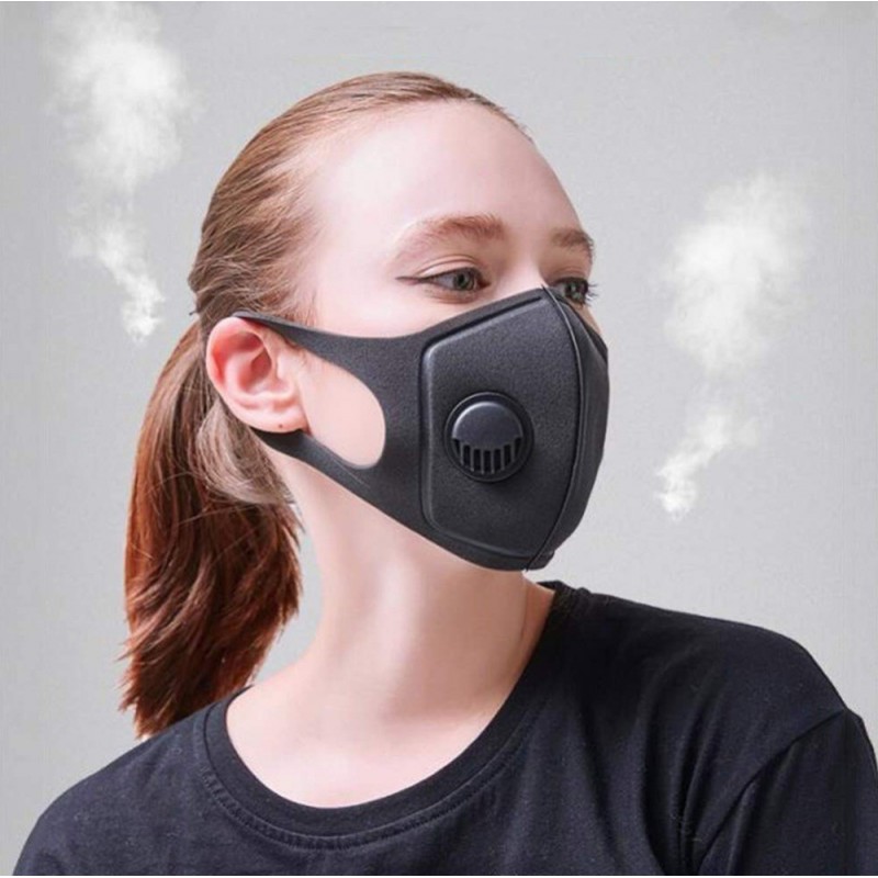 84,95 € 免费送货 | 盒装20个 呼吸防护面罩 带有呼吸阀的活性炭过滤器面罩。 PM2.5。可水洗和可重复使用的棉质口罩。男女通用