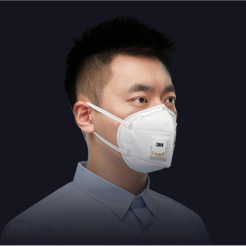 149,95 € 送料無料 | 20個入りボックス 呼吸保護マスク 3M 9501V+ KN95 FFP2。バルブ付き呼吸保護マスク。 PM2.5粒子フィルターマスク