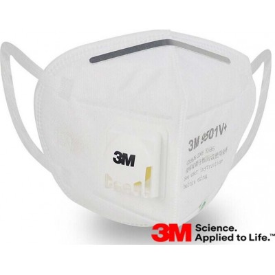 50 units box 3M 9501V+ KN95 FFP2. Respiratory protection mask with valve. PM2.5 Particle filter respirator