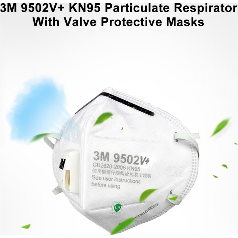 599,95 € Envio grátis | Caixa de 100 unidades Máscaras Proteção Respiratória 3M 3M 9502V+ KN95 FFP2 Máscara de proteção respiratória com válvula. Respirador com filtro de partículas PM2.5