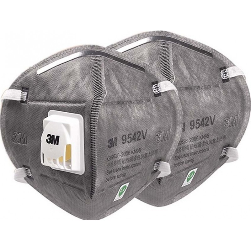 89,95 € 送料無料 | 10個入りボックス 呼吸保護マスク 3M 9542V KN95 FFP2。バルブ付き呼吸保護マスク。 PM2.5。粒子フィルターマスク