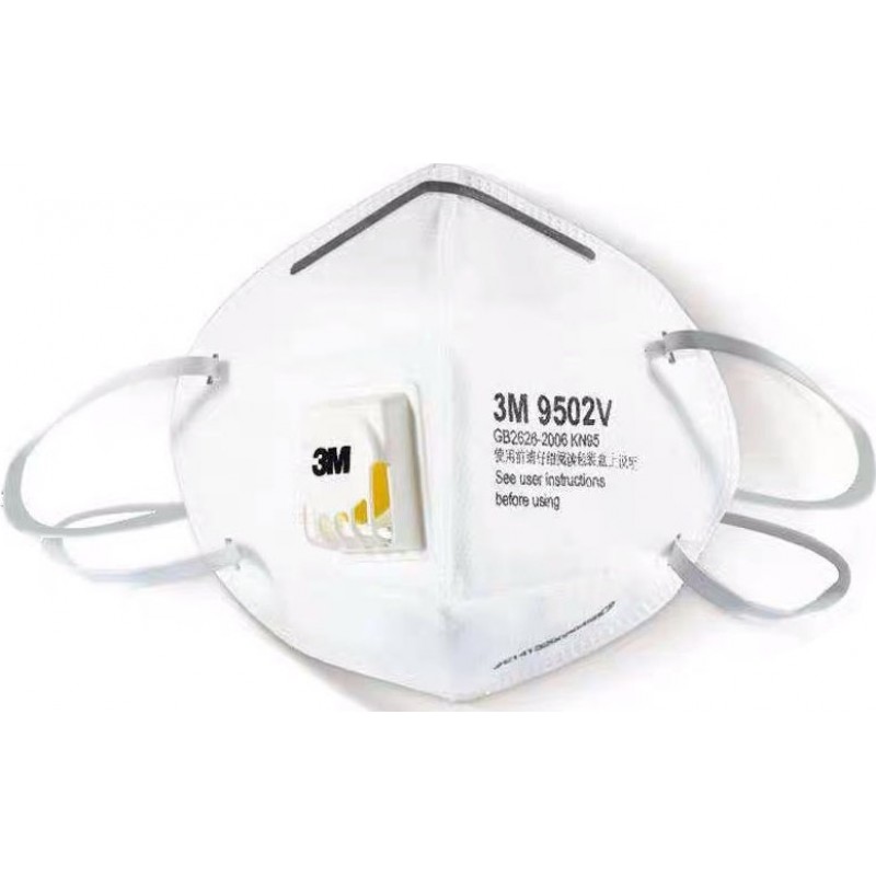 599,95 € 送料無料 | 100個入りボックス 呼吸保護マスク 3M 9502V KN95 FFP2。バルブ付き呼吸保護マスク。 PM2.5粒子フィルターマスク